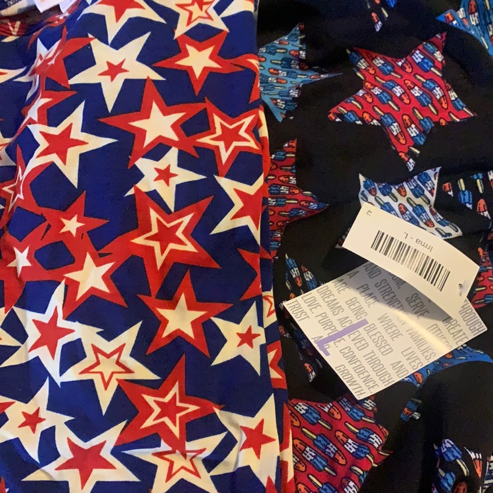 Set of 2 BNWT patriotic LuLaRoe Irma tops